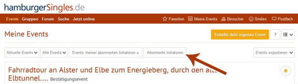 Liste abonnierter Initiatoren