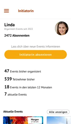 App Ansicht Initiatorenprofil